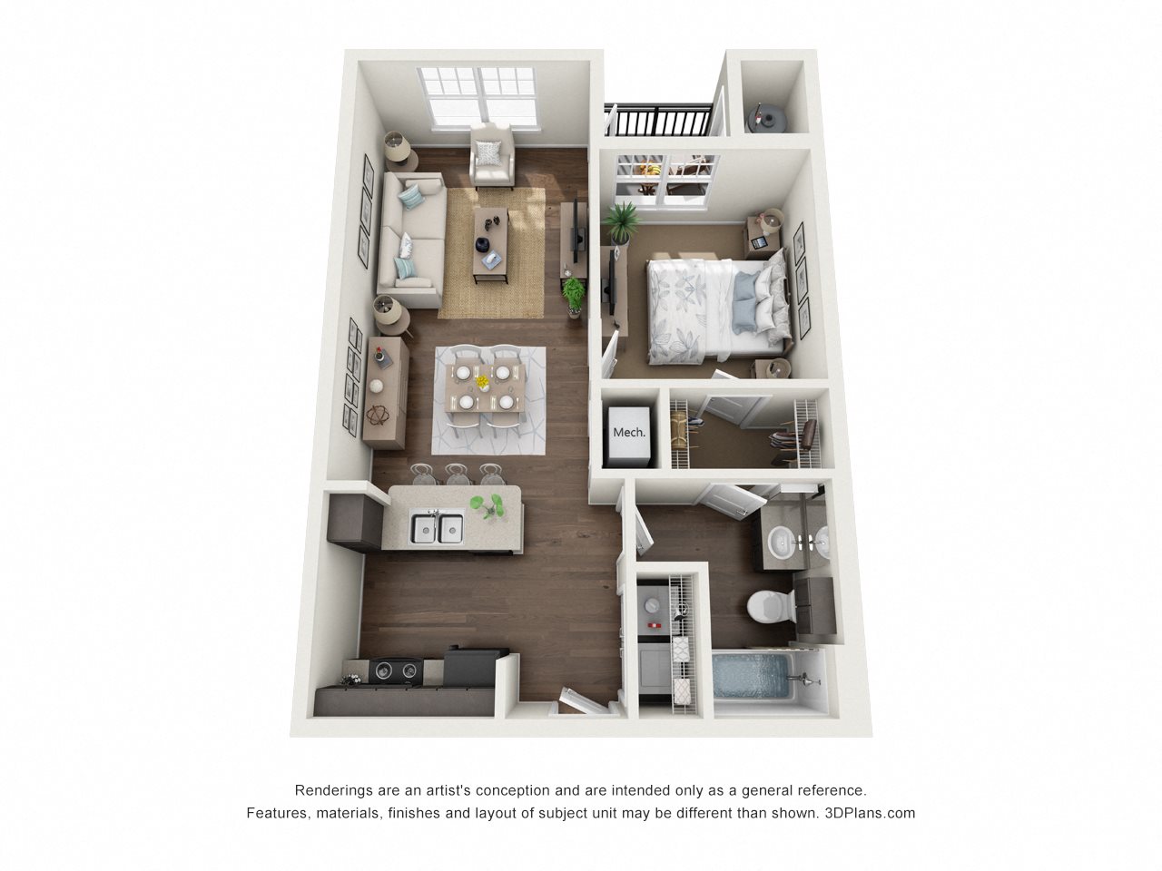 1 Bed 1 Bath A1 Floor Plan 1 Bed 1 Bath A1 Floor plan at The Bridge at Harris Ridge, Austin, TX